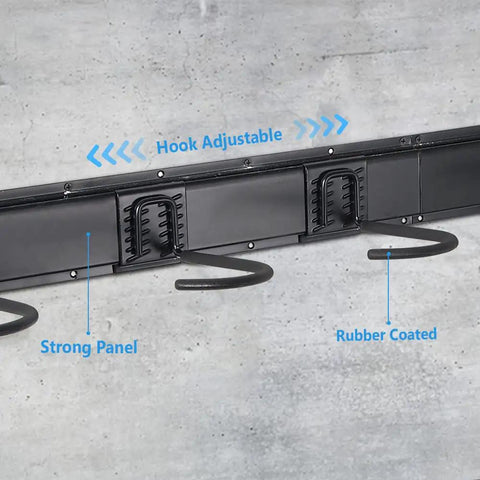 Rugged Heavy Duty Wall Mount Bike Rack For Home And Garage, Stainless Steel Construction, Built To Last, Adjustable hooks