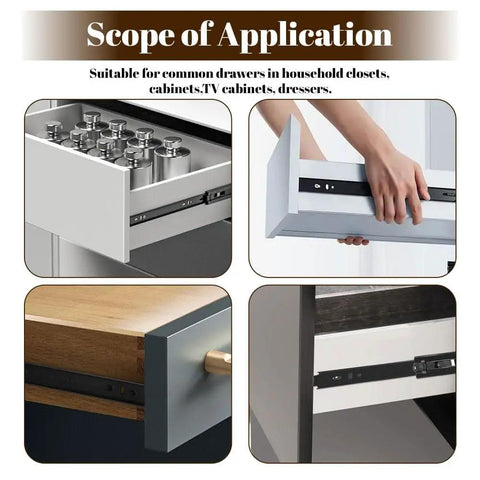 Heavy Duty 18 Inch Full Extension Drawer Slides With Ball Bearing Smooth Glide Built To Haul 100 Lb Loads No Sag Bracket for kitchen cabinets and furniture in use