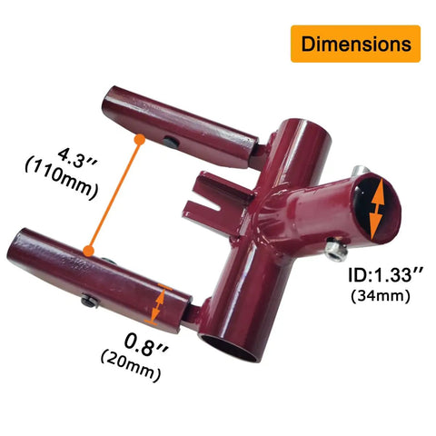 Pallet Buster Head With Articulating Pivot Action For Quick Pallet Disassembly No Handle Needed Head Only Tool dimensions view