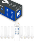 G24Q-3 4 Pin CFL Light Bulbs 26 Watt Daylight 5000K 1800 Lumens Double Tube Plug In Easy Install 10 Pack product image