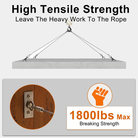 High tensile strength of One Eighth Inch Marine Grade Stainless Steel Cable 100 Feet Seven By Seven Strand With Loop Sleeve.