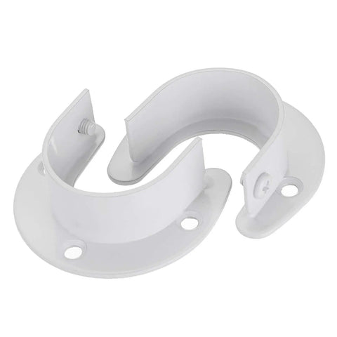 Four Pack Closet Rod End Brackets For One And A Half Inch Rods, U Shaped Pole Sockets, Easy Install, Durable Closet Pole Holders For Towels, Clothes, Belts And More In Closets, Bathrooms And Laundry Rooms, white