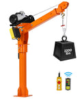 VEVOR 2200 Lbs Electric Pickup Truck Crane With Hoist & Wireless Remote, showing telescopic boom and remote control.