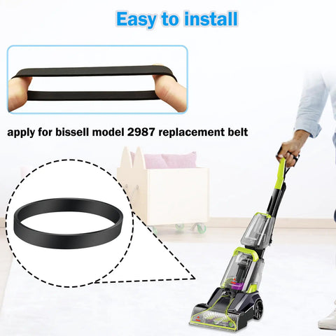 Replacement Vacuum Belt For PowerForce PowerBrush Pet And TurboClean fits model 2987 shown with vacuum and belt kit