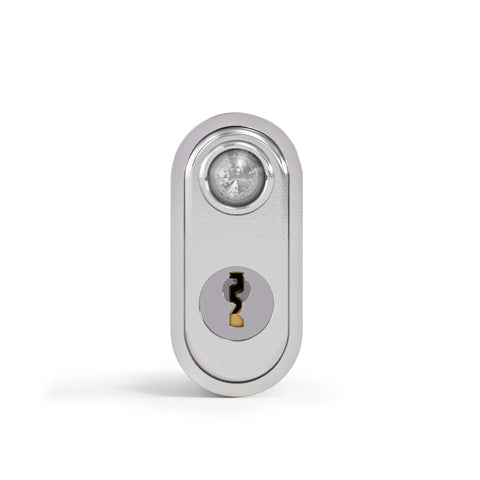 Close-up view of Panzer 2 Independent Locking Rod Padlock with Dual Bars Built Beefy for Real Security, keyhole visible