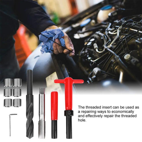 Beefy Heavy Duty Stainless Thread Repair Kit 11Pcs With Twisted Drill Tap Wrench And Threaded Insert Tool M16x2 For High Voltage Switchgear And Auto Parts Pro Grade Durable Rust Resistant, M16x2 inserts and drill