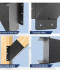 Heavy Duty Metal Corner Braces 45 Degree Angle Support Plates 8 Piece Connector Brace Kit showing reinforcement, drainage holes, and thickened design.