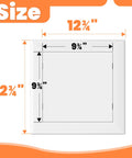 10X10 Self Adhesive Access Panel Drywall Hole Cover With Dead Simple Install And Paintable Finish Impact Resistant Plastic utility door size diagram 12.75 inches.