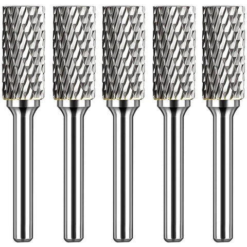 Durable Boss Grade Carbide Burr Set SB-5 For Die Grinder Bits With Half Inch Head Diameter And One Inch Cutter Length