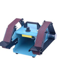 Heavy Duty 950W Dual Belt Sander And Electric Grinder For Metal Wood Polishing Multifunctional Abrasive Machine With Pure Copper Motor showing steel frame and dual belts.