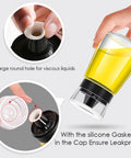 Leak-Proof Oil Dispenser Bottle For Outdoor Camping, 160 Ml And 5.4 Oz Glass Olive Oil And Vinegar Cruet With Well Sealed Silicone Cap, Go-To Picnic Kitchen Companion, No Spill Design, yellow glass bottle with silicone cap