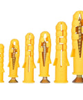 Drywall Anchors And Screws Kit, 20 Sets Self Tapping Wall Plugs For No Prep Install, Premium Yellow Zinc Plated Carbon Steel, Heavy Duty Fasteners For Shelves Cabinets TVs And More, yellow anchors