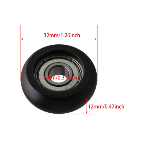 Heavy Duty Sliding Pulley Wheels Featuring Super Glide Action Engineered From Rock Solid Plastic And Steel Ball Bearings For Door Window Tracks Black Rolling Casters Pack Of Four Built Tough To Move Loads No Hassle