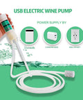 USB Powered Siphon Pump For Home Brewing And Beverage Transfer, Self Priming, 5V, Top Switch, 2L Per Minute Flow