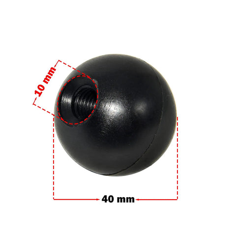 Smooth Turn Black Ball Knob Handle Round Plastic 10Mm Thread M10 X 40Mm Diameter Grippy Shop Tool Dial Real Solid Hardware Easy Grip Heavy Duty Adjustment Lever For Machinery Benches And Top Shelf Project Builds