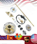 Upgraded 740mm Go Kart Rear Axle Complete Kit with Brake Assembly without Chain Sprocket, including discs and hardware