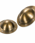 Two Medieval Viking Shield Boss Umbo crafted from 14 gauge steel with antique brass finish, featuring 8 mounting holes.
