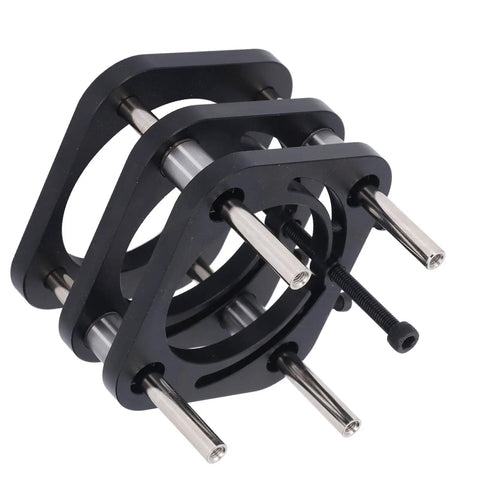 Router Lift Kit With Hand Crank 51mm Height Adjustment And Four Jaw Clamping Table System Universal Table For 64 To 66mm Woodworking Machines Aluminum Alloy Construction No Fuss Precision, black aluminum four-jaw clamp with steel rods