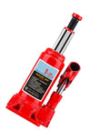 Heavy Duty 5 Ton Hydraulic Bottle Jack For Cars And Trucks, red steel hydraulic jack with vertical design for lifting vehicles.