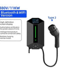 Top Shelf Smart EV Charger Wall Box With Bluetooth And Wifi App Tracking Rfid Card Swipe Type Two Plug 11kW high-definition display
