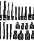 Check out this 24 Piece Chrome Steel Socket Adapter Kit With Secure Detent Balls Perfect For Your Cars And Trucks To Tackle Any Project Without Breaking The Bank Or Lugging Heavy Gear Around.