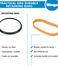 Comparison of mounting ring and reusable retaining band from Six Pack Reusable Dry Filters And Foam Sleeve Filter Kit Replacement.