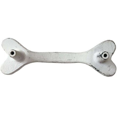 6 Inch Dog Bone Style Cast Iron Door Pull For Barn Doors Gates Cabinets And Drawers, Heavy Rustic Black White Finish