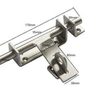 Heavy Duty Stainless Steel Slide Bolt Gate Latch With Tough As Nails Barrel Lock For Barn And Warehouse Doors giving precise dimensions.