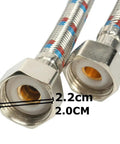 Close-up of hot and cold mixer sprayer hose ends for Hella Durable Zinc Alloy Salon Shampoo Bowl Faucet Kit.