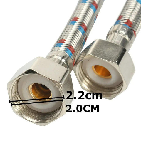 Close-up of hot and cold mixer sprayer hose ends for Hella Durable Zinc Alloy Salon Shampoo Bowl Faucet Kit.
