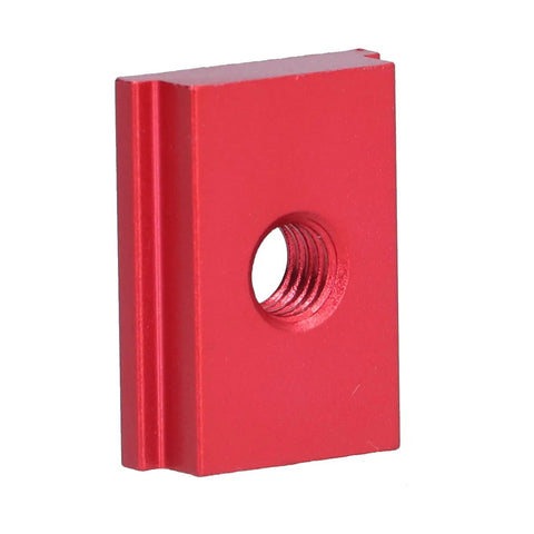 Pro Grade Red Aluminum Alloy T Track Sliding Nut from 5 Piece Set with T Slot Nut and 2 Metric Female Threads for Jigs