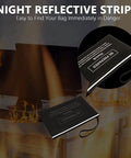 Money Bag For Cash And Docs, Waterproof Bank Safe Bag With Zipper Closure, night reflective strips in flames