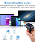 Hands Free Wearable Ring Barcode Scanner With 3 In 1 USB Wired 2 4G Wireless And Bluetooth Capable 2D QR Data Matrix Reader with devices