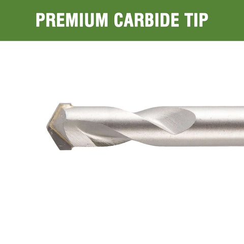 Masonry drill bit, 5/8 in x 8 in, carbide-tipped, for concrete/brick/stone; 3-flat shank, close-up view.