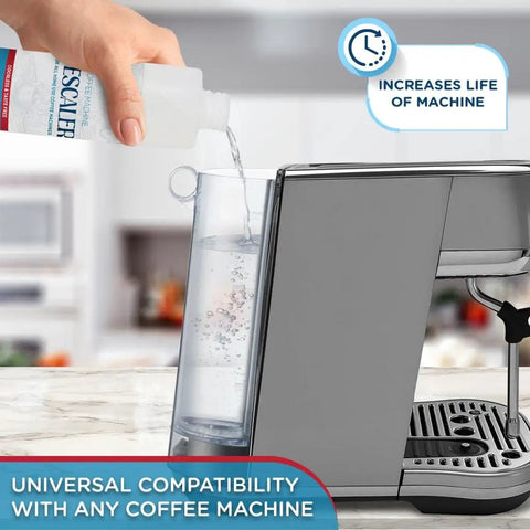 Two Pack Descaler For Coffee Makers, Universal Descaling Solution For Keurig, Nespresso, Breville And All Machines, Removes Limescale, Cleans Pod Area, Keeps Brewers Running Smooth, 8oz Bottles, 2 Uses Per Bottle