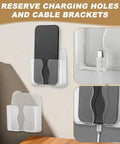 Two Pack Wall Mounted Phone Holder With Charging Hole Self Adhesive Clear Phone Cradle Bedside Organizer for charging