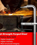 Durable Light Duty Welding F Clamps With Drop Steel Build And Thickened Screw For Woodworking, Metal Fabrication And Tough DIY Craft Projects That Get The Job Done Right, with sparks during metalworking.