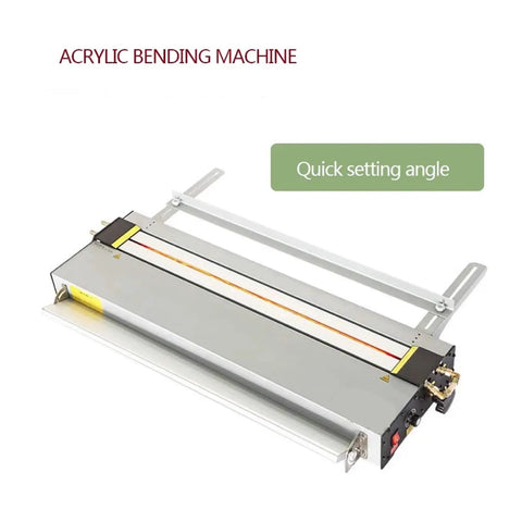 Kickass Acrylic Bending Machine 1000W Heated Pipe With Adjustable Angle Plate, top view showing quick setting angle feature.