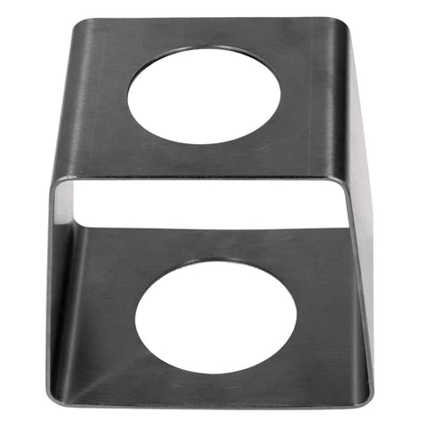 Durable Stainless Steel Coffee Drip Rack And Filter Cup Holder Station with two circular openings for brewing.