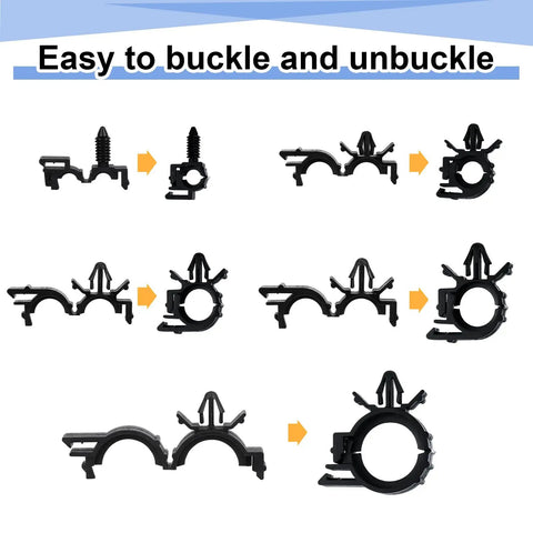 Step-by-step assembly of 200 Piece Car Wire Loom Routing Clips Push Mount Assortment DIY Friendly With Nylon Cable Ties And Retainers