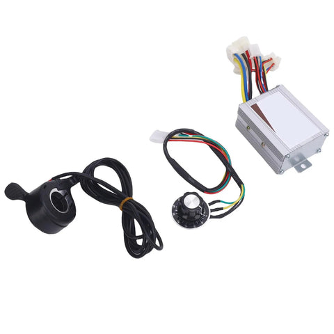 Electric Bike Motor Controller Kit With Smooth Speed Control, aluminum alloy enclosure, wiring components, black finish.