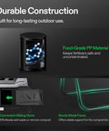 Outdoor Tumbling Composter Dual Rotating Batch Bin 43 Gallon Capacity With Two Chamber Setup For Continuous, Efficient Home Composting Easy Turn Design Odor Control Black Door shown with durable construction details.