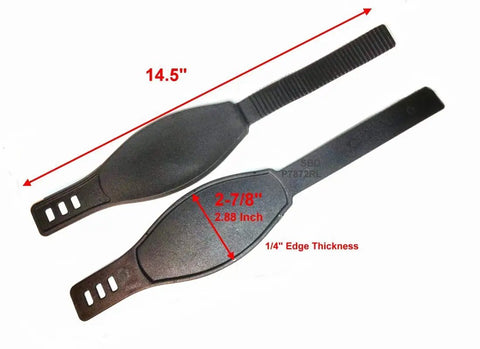 Pair Long Pedal Straps for Stationary Bikes with Ratchet Ridges, heavy duty universal replacement straps, 2.88x14.5 inches