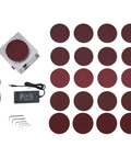 Turn Up The Heat With This Badass Mini Disc Sander Featuring A 200W Copper Motor Cranking Out 6000RPM To Smooth Polish Wood Metal Plastic And Sharpen Scissors With Belt Disc Options And Smooth Knob Control: Includes sanding disc and power supply.