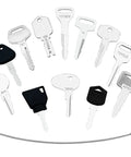 12 Heavy Equipment Forklift Keys Master Set On One Ring, including keys for Caterpillar, Komatsu, and more, with organized key ring