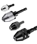 4 Piece Drill Chuck Adapter Set 1/4 Inch Hex Quick Change For Impact Drivers And Electric Drills Mini Keyless Chuck Converters