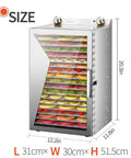 Straight Up Boss Stainless Steel Freeze Dryer With Twelve Sturdy Trays And Smart 12 Hour Timer showing fruits and vegetables on trays.