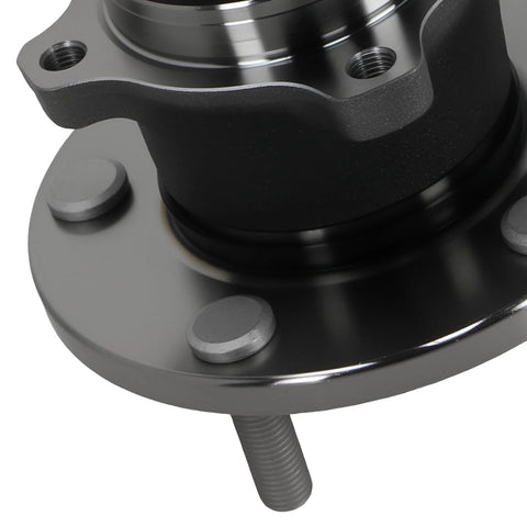 Close-up of Rear Wheel Bearing And Hub Assembly 512347 For Mazda 3 And Mazda 5 5 Lug ABS Encoder 4-Bolt Square Flange
