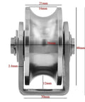 2 Pack U Type Single Wheel Pulley Block With Duplex Bearings, 304 Stainless Steel Heavy Duty Rope Pulley For Material Handling And Moving, Supports 400 Kg, 880 Lb, Fits 3-10 mm Wire Or Hemp Rope, 48mm wheel