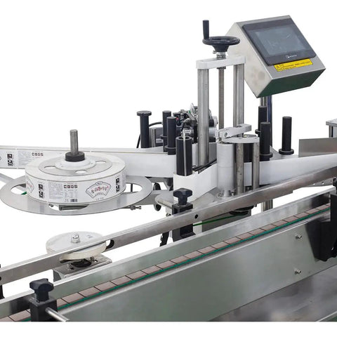 Smooth Operator Automatic Round Bottle Labeler With Date Coder and Smart Panel for Cans and Wine Packaging 110V system close-up view.